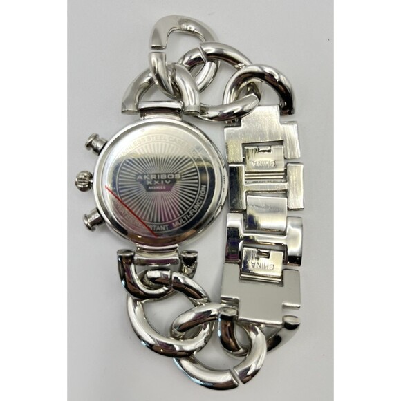Akribos XXIV Watch Womens Stainless Twist Chain Quartz Multifunction NOB Working - Picture 5 of 9